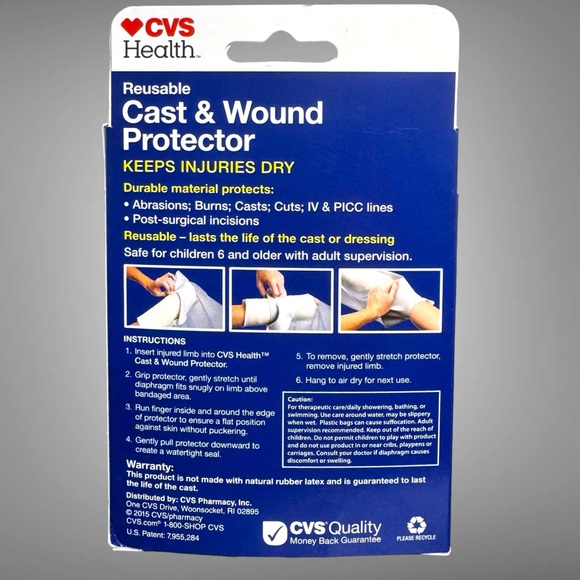 CVS Health Waterproof Reusable Cast & Wound Protector - Picture 3 of 7
